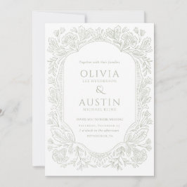 Elegant Botanical Wedding | Heirloom Sage Invite Einladung