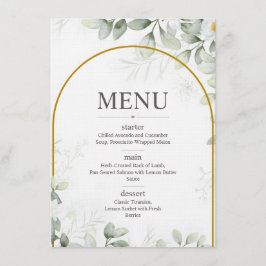 Elegant Botanical Wedding Menu Menükarte