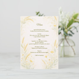 Elegant Botanical Wedding Menu Menükarte
