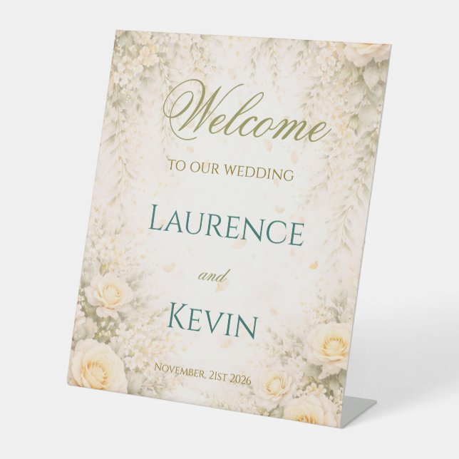 Elegant Botanical Wedding  Sockelschild (Vorderseite)