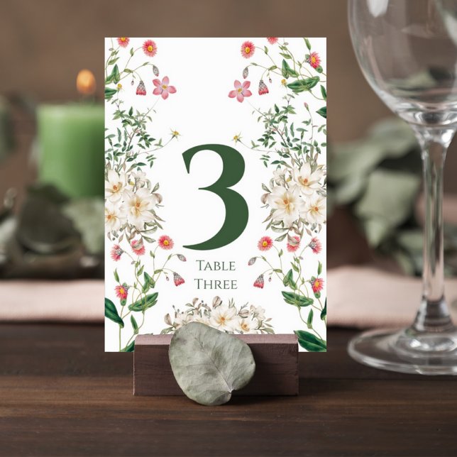 Elegant Botanical Wedding Table Number Tischnummer (Von Creator hochgeladen)