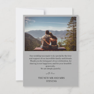 Elegant Botanical Wedding Thank You Card Dankeskarte