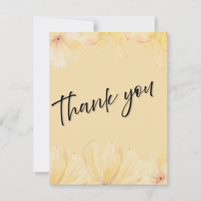 Elegant Botanical Wedding Thank You Card Dankeskarte (Vorderseite)