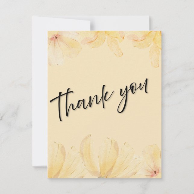 Elegant Botanical Wedding Thank You Card Dankeskarte (Vorderseite)