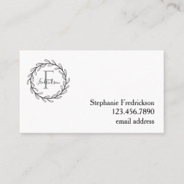 Elegant Botanical Wreath – Personalized Visitenkarte