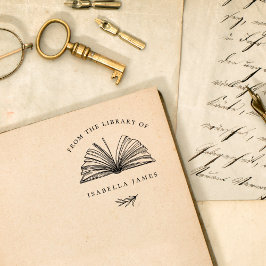 Elegant botanisch aus der Bibliothek des Individue Gummistempel