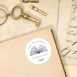 Elegant botanisch aus der Bibliothek des Individue Runder Aufkleber