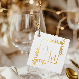 Elegant, botanisch, monogramm geschenkanhänger