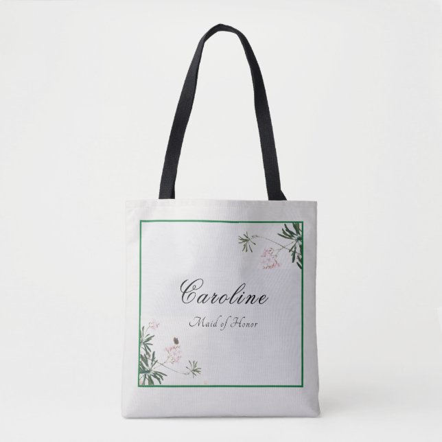 Elegant Botanisch Pink Blossom Bridesmaid (Vorderseite)