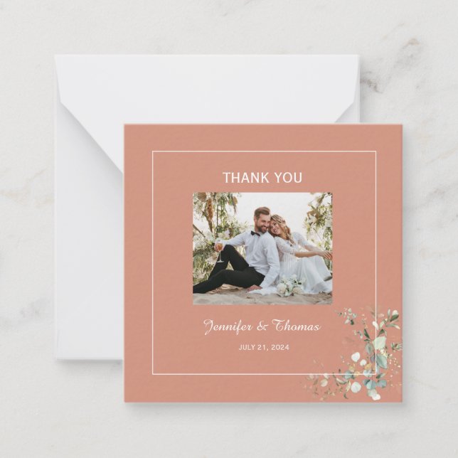 Elegant Botanische Eukalyptus Grüne Weinroute Mend Mitteilungskarte (Vorderseite)