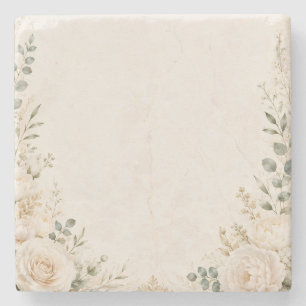 Elegant Botanisches auf Vintage-Handmade-Papier Steinuntersetzer