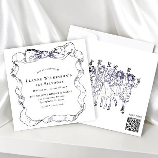 Elegant Bow Age Celebration Einladung