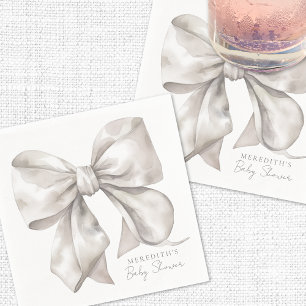Elegant Bow Baby Shower Serviette