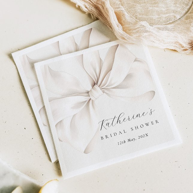 Elegant Bow Bridal Shower  Serviette (Von Creator hochgeladen)