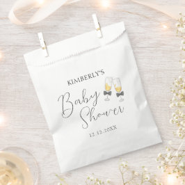 Elegant Bow Champagne Sip & See Baby Shower Geschenktütchen