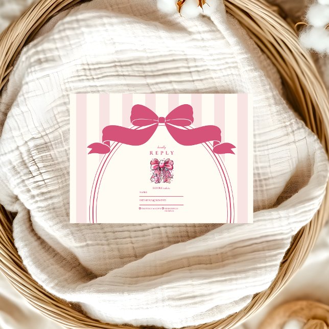 Elegant Bow Coquette Nursing School Graduate RSVP Karte (Von Creator hochgeladen)