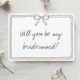 Elegant Bow Handwriting Bridesmaid Vorschlag Karte