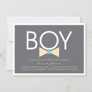 Elegant Bow Krawatte Boy Baby Shower Einladungen