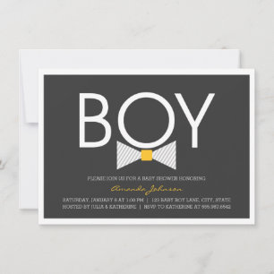 Elegant Bow Krawatte Boy Baby Shower Einladungen