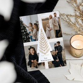 Elegant Bow präsentiert Evergreen Tree Foto Collag Feiertagskarte