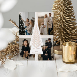 Elegant Bow präsentiert Evergreen Tree Foto Collag Folien Feiertagskarte