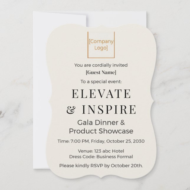 Elegant Bracket Invitation | Corporate Gala & Even Einladung (Vorderseite)