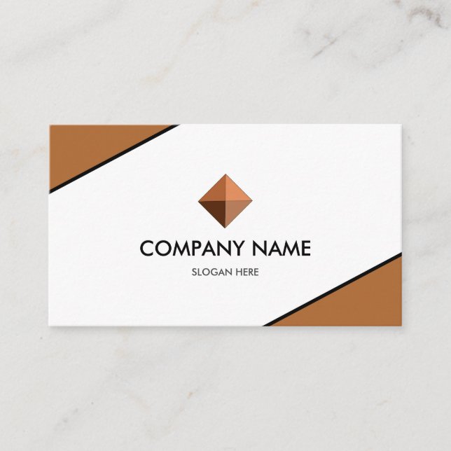 Elegant Branded Brown & White Visitenkarte (Vorderseite)