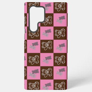 Elegant Braun & Pink Kariert Samsung Galaxy Hülle