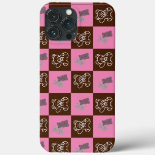 Elegant Braun & Rosa Karo Case-Mate iPhone Hülle