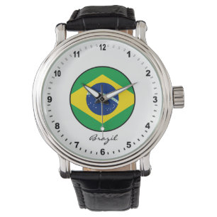 Elegant Brazil Watch & Brazilian Flag Armbanduhr