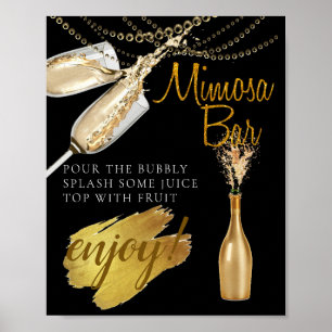 Elegant Bridal Brunch Mimosa Bar Sign Poster