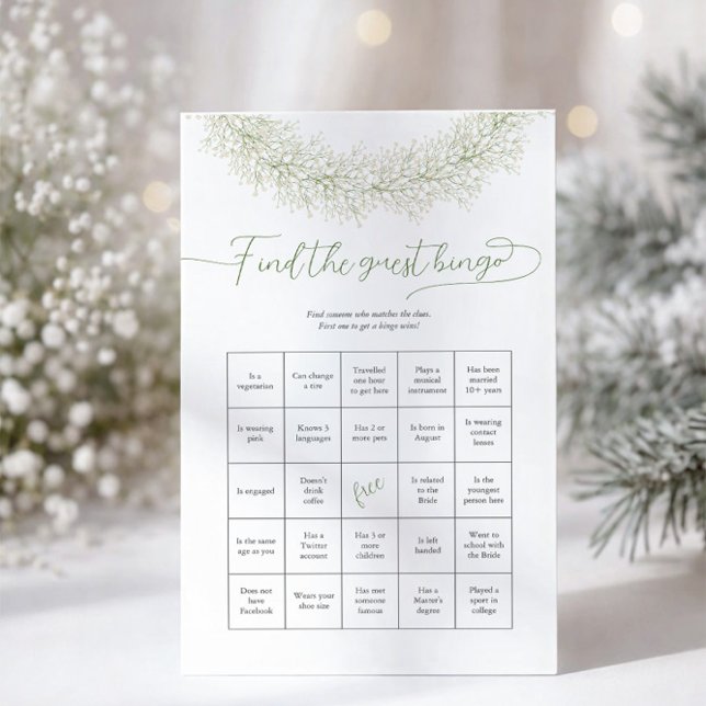 Elegant Bridal Finden Sie den Gast Bingo Game Flye Flyer (Von Creator hochgeladen)