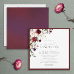 Elegant Bridal Luncheon Floral Burgundy Einladung<br><div class="desc">Die elegante Burgundy Bridal Luncheon Floral Botanische Einladung ist ein traditioneller Weg zu feiern und danken Ihre Brautjungfrauen vor der Hochzeit für all die Hilfe, die sie Ihnen bei Ihrer Hochzeit gegeben haben. Dieses einladende Design besticht durch ein weinrosa und blassrosa Blume und botanisches Grün, das in einem kräftigen Bordeaux-Rot...</div>