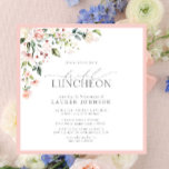 Elegant Bridal Luncheon Floral Pink Einladung<br><div class="desc">Die elegante rosa Bridal Luncheon Floral Botanische Einladung ist ein traditioneller Weg zu feiern und danken Ihre Brautjungfrauen vor der Hochzeit für all die Hilfe, die sie Ihnen bei Ihrer Hochzeit gegeben haben. Dieses einladende Design besticht durch einen Blumenstrauß mit sanften Rose in Aquarelltönen in Rosa, Pfirsich und Weiß, üppig...</div>