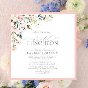 Elegant Bridal Luncheon Floral Pink Einladung