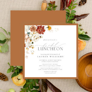 Elegant Bridal Luncheon Floral Rust Orange Einladung