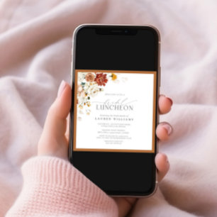 Elegant Bridal Luncheon Floral Rust Orange Einladung