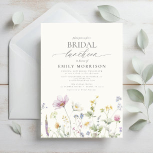 Elegant Bridal Luncheon Wildblume Einladung