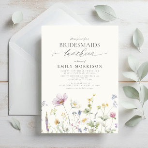 Elegant Bridal Luncheon Wildblume Einladung
