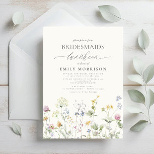 Elegant Bridal Luncheon Wildblume Einladung