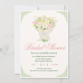 Elegant Bridal Shower Invitation with Japanese  Save The Date