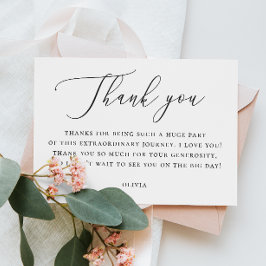 Elegant Bridal Shower Note | Minimalist Script Dankeskarte
