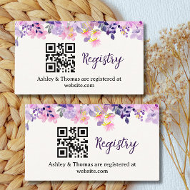 Elegant Bridal shower with wildflowers Purple Begleitkarte