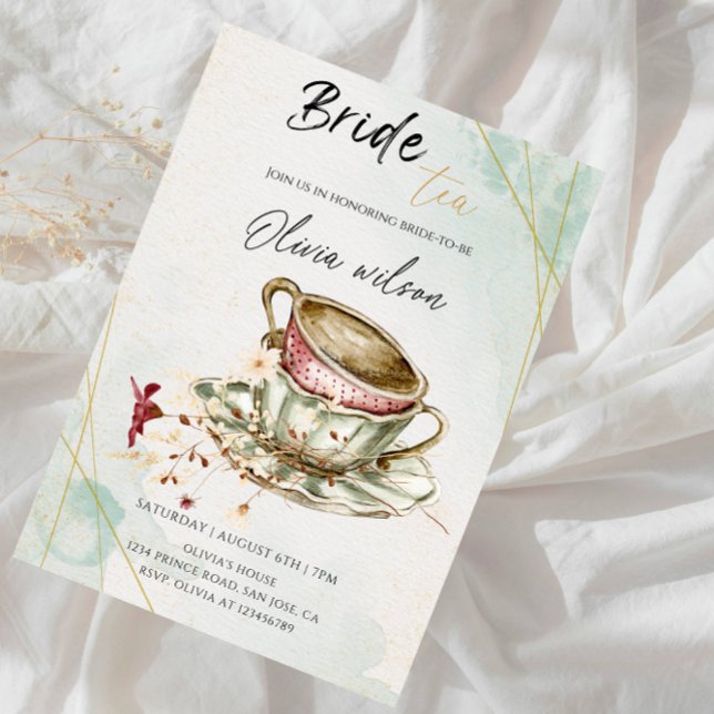 Elegant Bridal Tea Party Bridal Shower Party Einladung (Von Creator hochgeladen)
