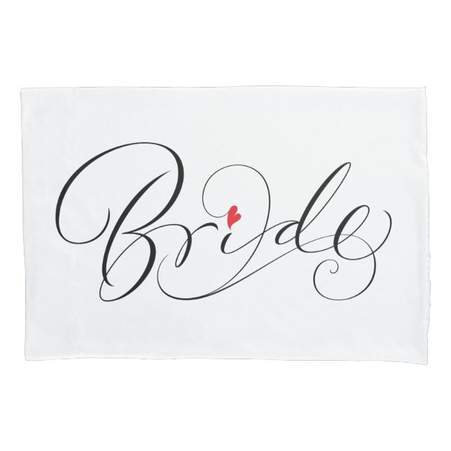 Elegant Bride Calligrafy Extravagant Script Letter Kissenbezug (Vorderseite)