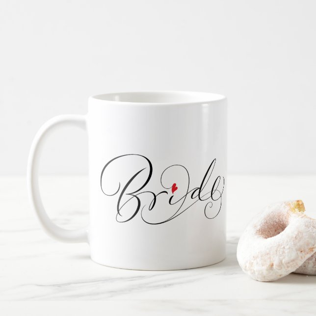 Elegant Bride Calligrafy Extravagant Script Letter Tasse (Mit Donut)