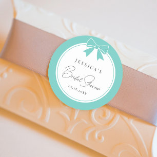 Elegant Bride & Co. Aquamarines Blue Bow-Brautpart Runder Aufkleber