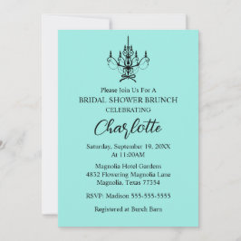 Elegant Bride & Co. Bridal Shower Teal Einladung