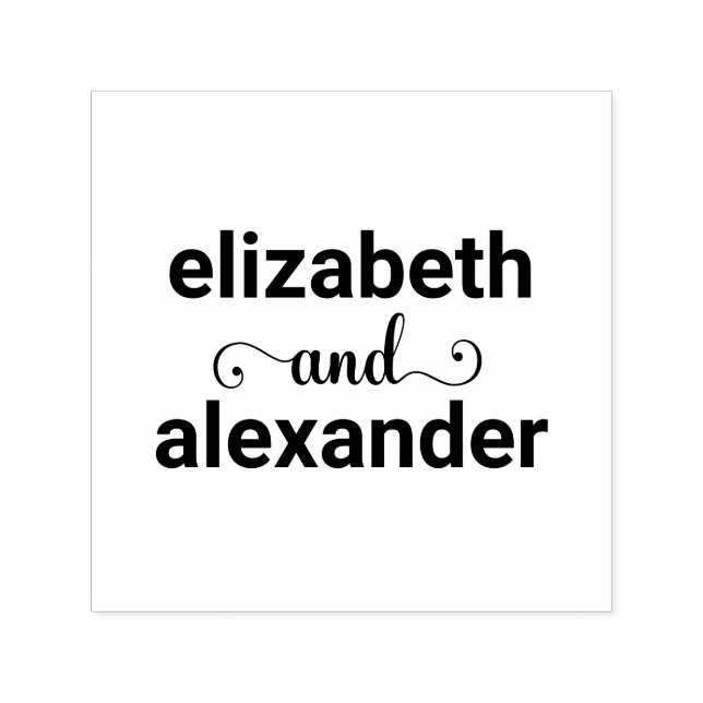 Elegant Bride Groom Names Wedding Typografy #1 Permastempel (Design)