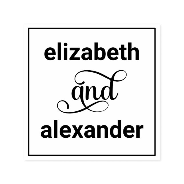Elegant Bride Groom Names Wedding Typografy #4F Permastempel (Design)